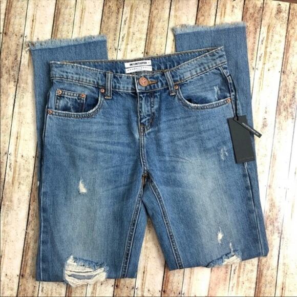 One Teaspoon Blue Buoy Awesome Baggies Cropped Jeans Sz 25 Ripped Booty Flirty - Picture 10 of 11